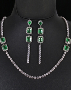 Set bijuterii Classical Green Zirconia