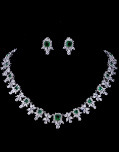 Set bijuterii Luxury Green Zirconia Choker