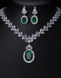 Set elegant de bijuterii verde Imperiale 