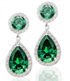 Cercei cu zirconii naturale Luxury Emerald M511